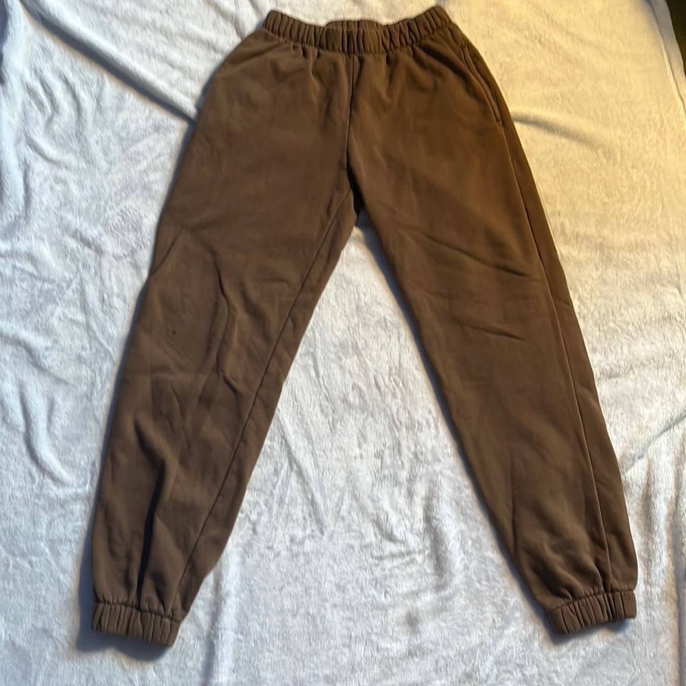 John Galt Brandy Melville Rosa Sweatpants, onesize, chocolate brown color